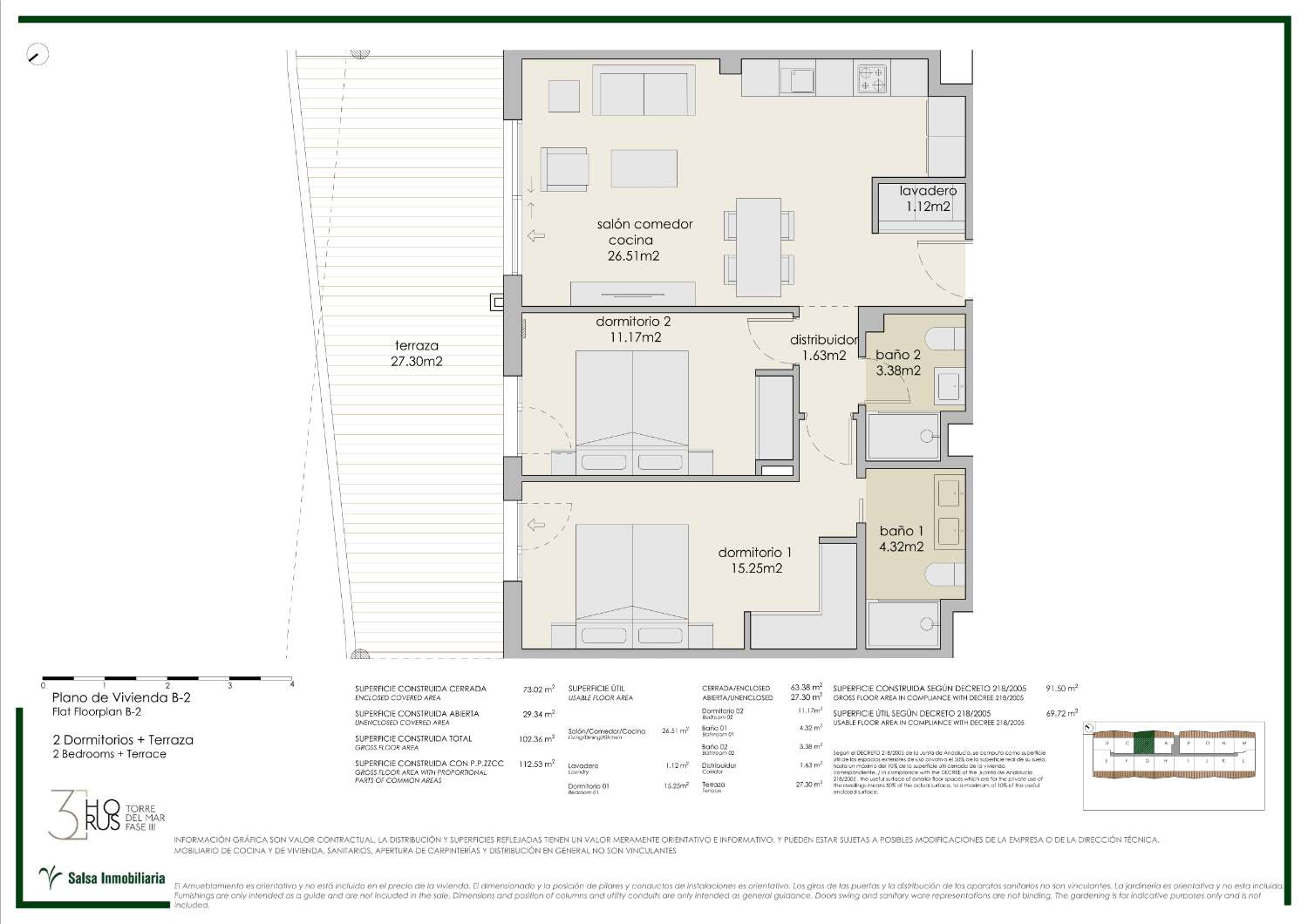 Residencial de viviendas de 2 dormitorios